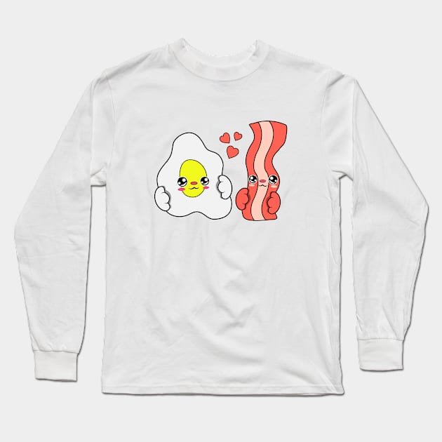 All i need is eggs and bacon, Kawaii eggs and bacon. Long Sleeve T-Shirt by JS ARTE